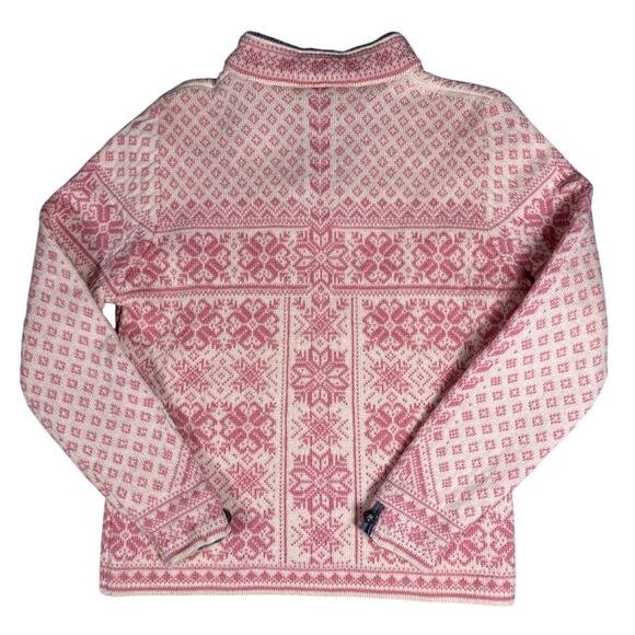 Dale of Norway Peace Knit Sweater Qtr Zip Womens Medium Pink 100% New Wool - Picture 3 of 15